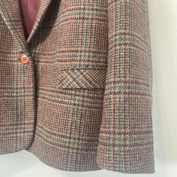 Vintage Poly/Wool Tweed Check Blazer - Size M - Picture 10 of 15